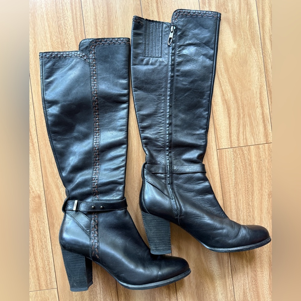 UGG Leather Claudine Tall Boots 1005663, 8.5 black